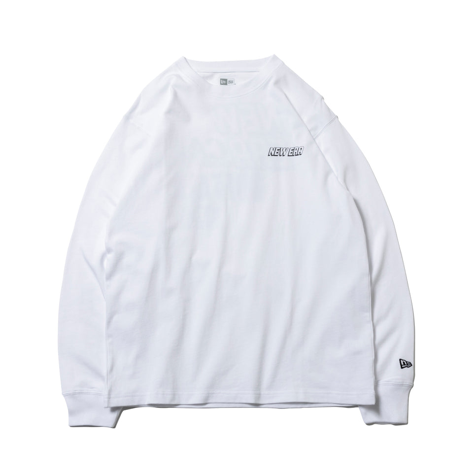 長袖 コットン Tシャツ ヴェアリアスフォンツ ホワイト レギュラーフィット