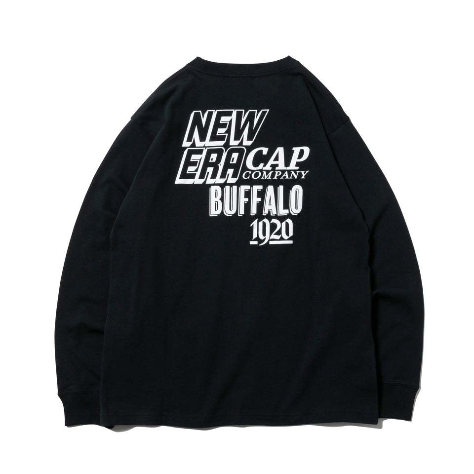 長袖 コットン Tシャツ ヴェアリアスフォンツ ブラック レギュラーフィット