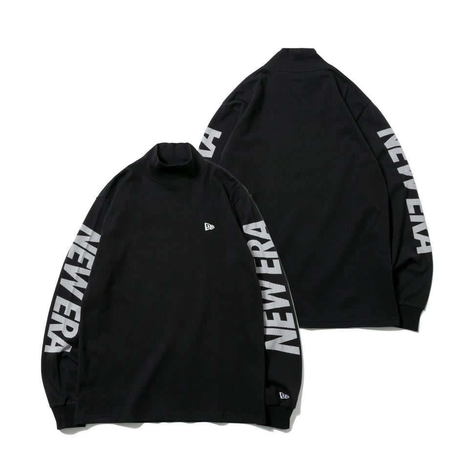 【ゴルフ】 長袖 ハイカラー ウォームTシャツ ドット ブラック