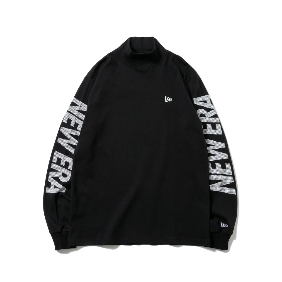 【ゴルフ】 長袖 ハイカラー ウォームTシャツ ドット ブラック