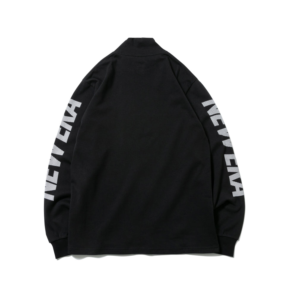 【ゴルフ】 長袖 ハイカラー ウォームTシャツ ドット ブラック