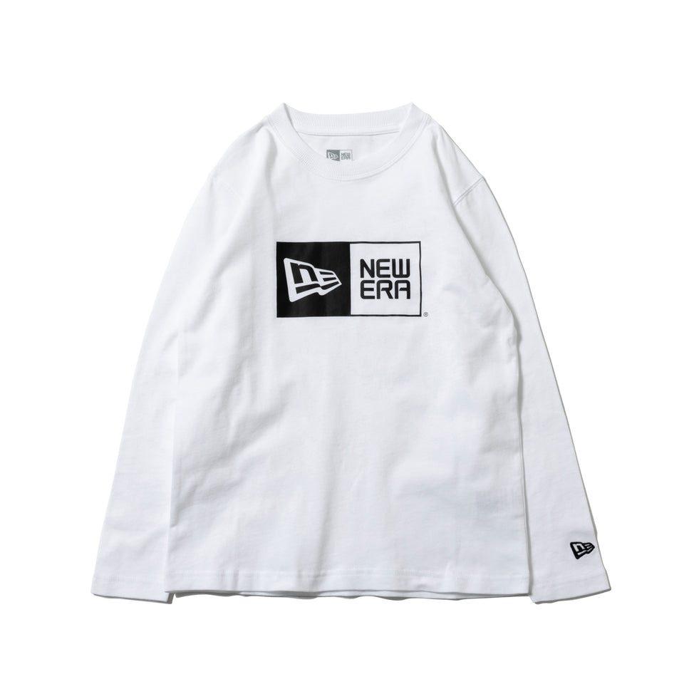 Child 長袖 コットン Tシャツ ボックスロゴ ホワイト