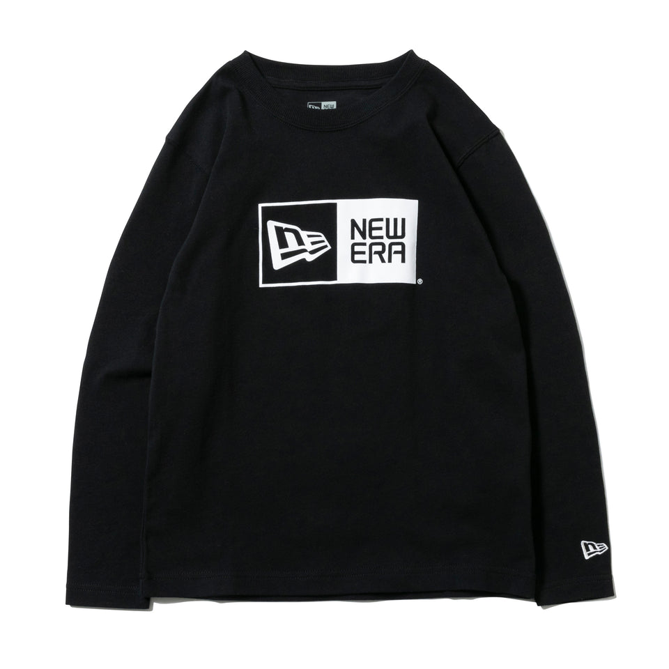 Child 長袖 コットン Tシャツ ボックスロゴ ブラック