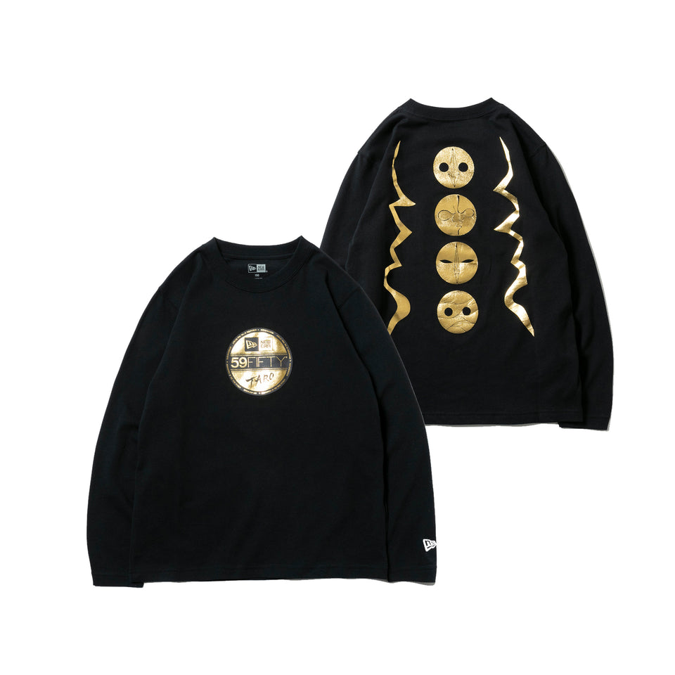 Youth 長袖 コットン Tシャツ Taro Okamoto 岡本太郎 太陽の塔 バイザーステッカーロゴ ブラック レギュラーフィット
