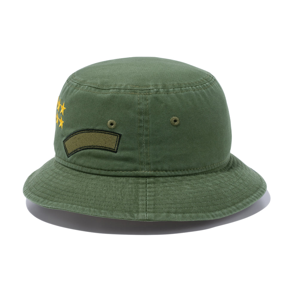 バケット01 Military ミリタリー エンブロイダリー プリント ニューオリーブ