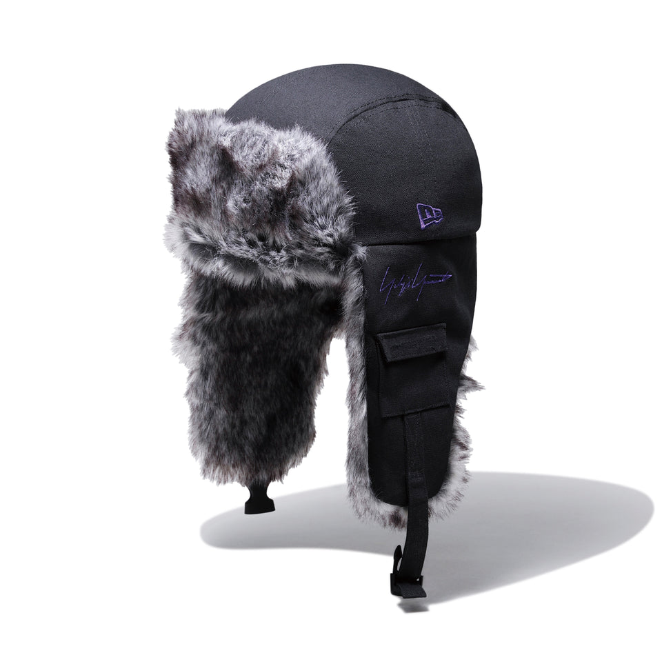 トラッパー Yohji Yamamoto FW21 ダックキャンバス レザーパッチ ブラック