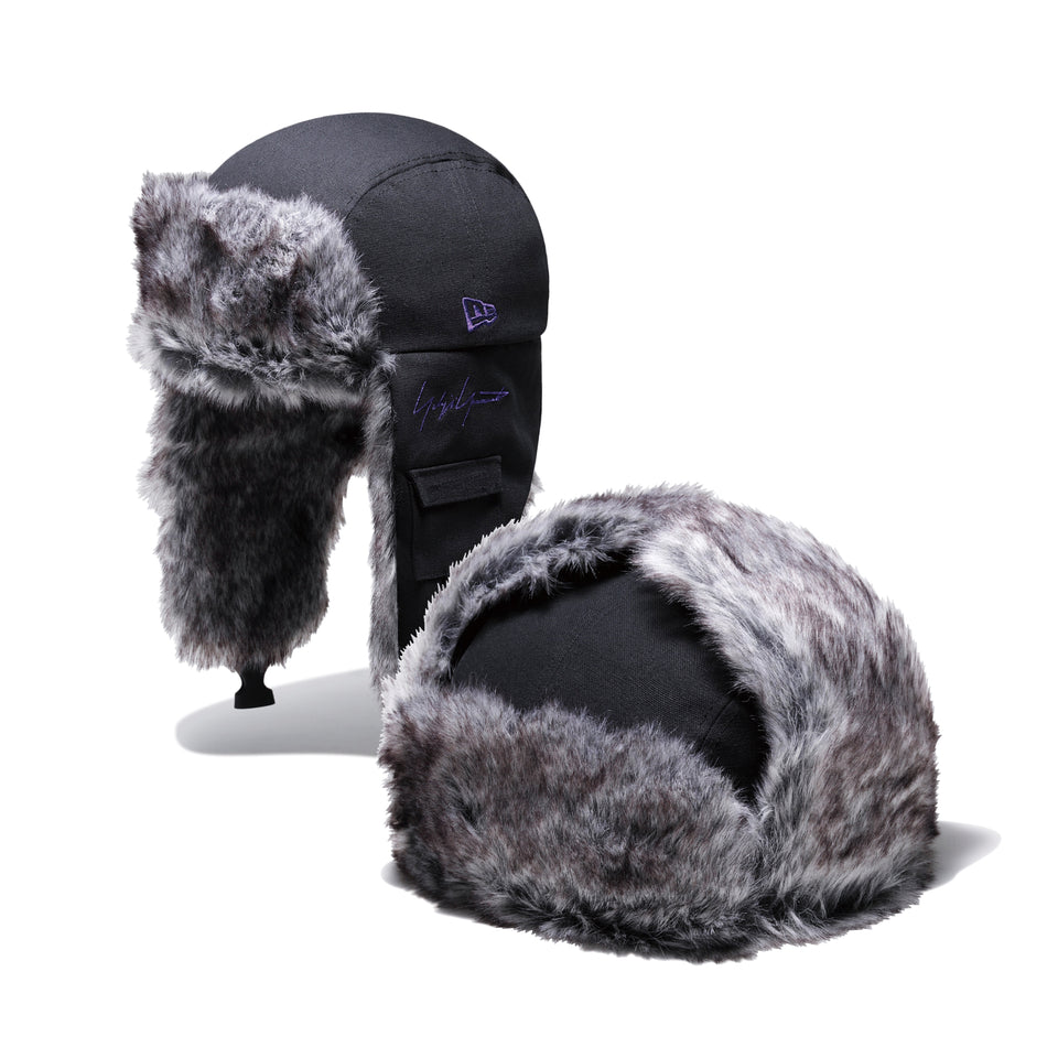 トラッパー Yohji Yamamoto FW21 ダックキャンバス レザーパッチ ブラック