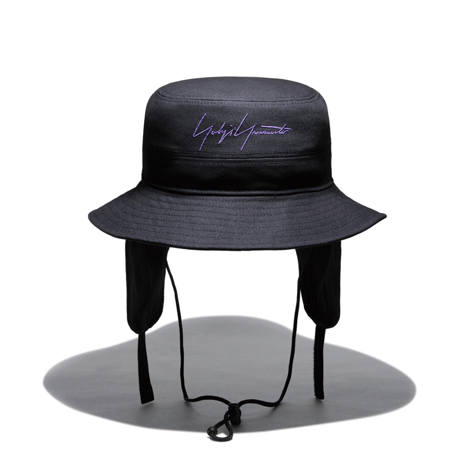 アドベンチャー ドッグイアー Yohji Yamamoto FW21 ダックキャンバス レザーパッチ ブラック