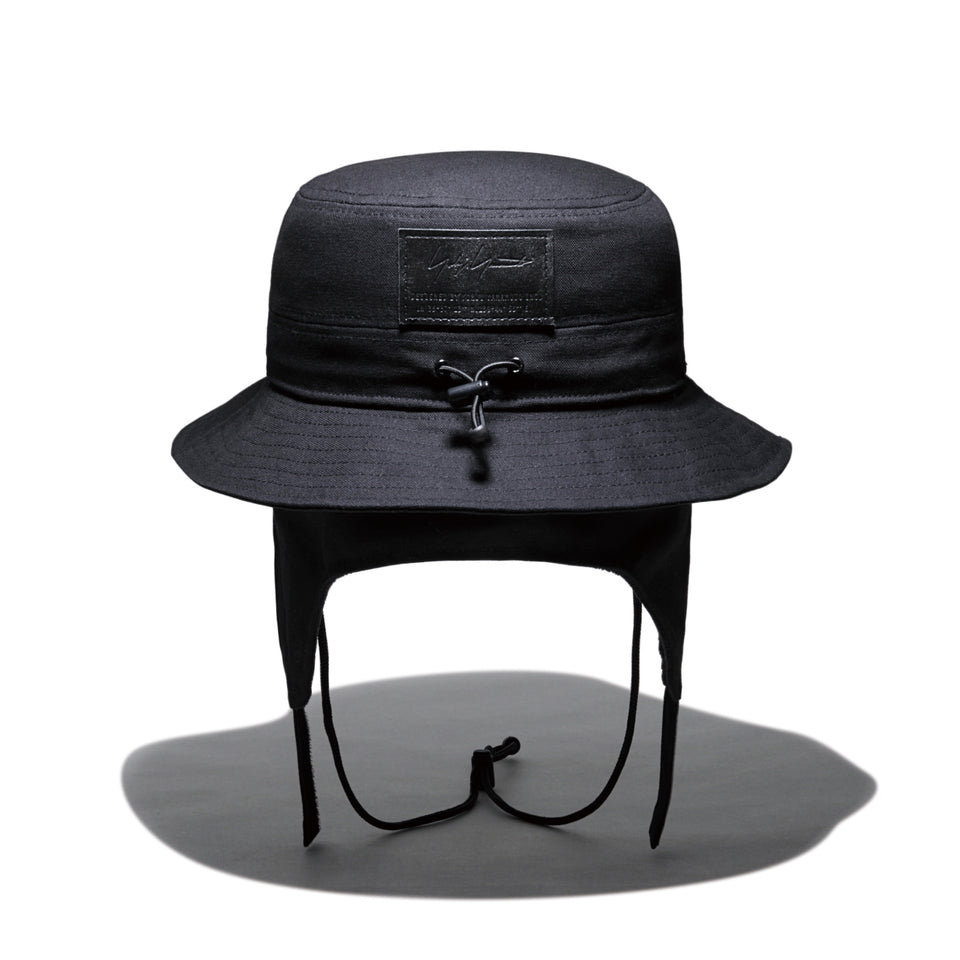 アドベンチャー ドッグイアー Yohji Yamamoto FW21 ダックキャンバス レザーパッチ ブラック