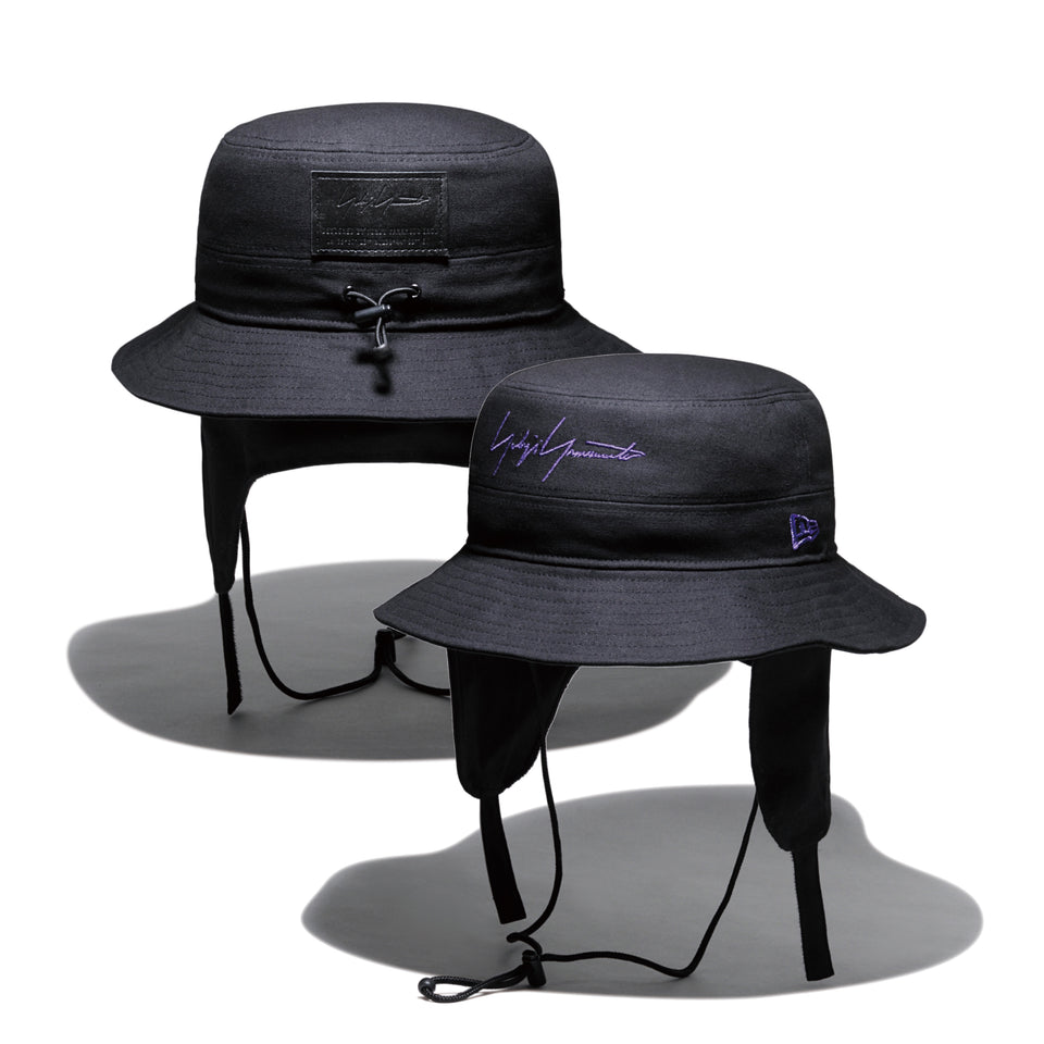 アドベンチャー ドッグイアー Yohji Yamamoto FW21 ダックキャンバス レザーパッチ ブラック