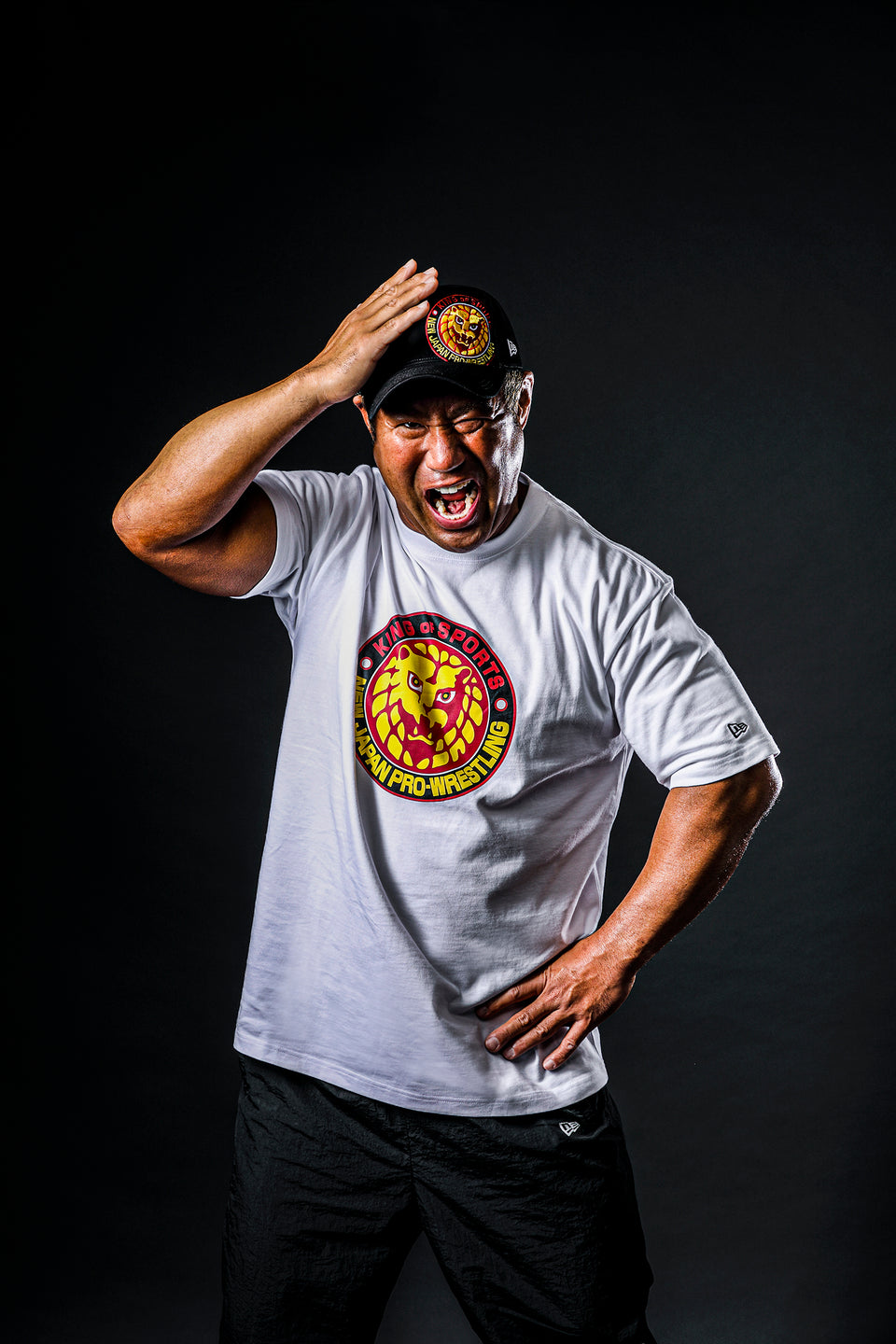 半袖 コットン Tシャツ 新日本プロレス ライオンマーク ホワイト レギュラーフィット