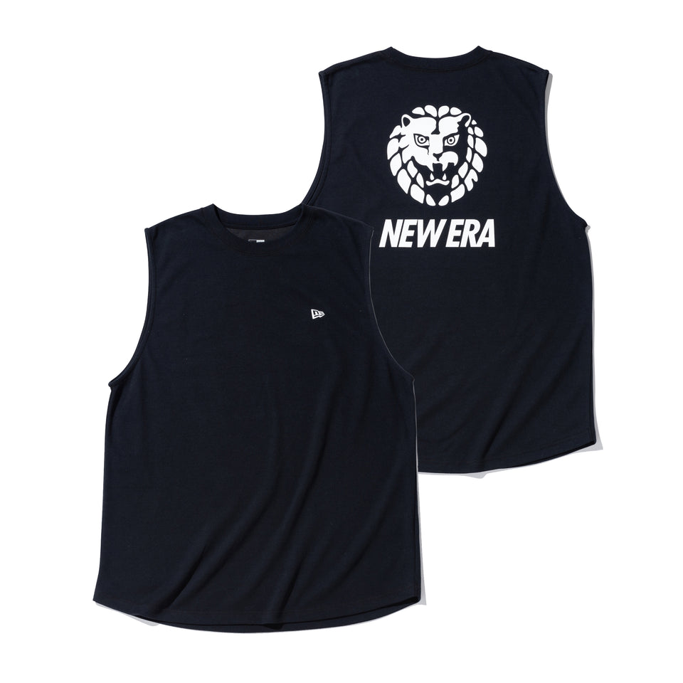 パフォーマンス マッスルタンクトップ 新日本プロレス ライオンマーク NEW ERA ロゴ ブラック