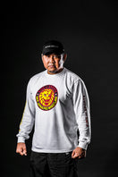 長袖 パフォーマンス Tシャツ 新日本プロレス ライオンマーク ホワイト レギュラーフィット