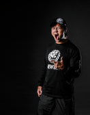長袖 パフォーマンス Tシャツ 新日本プロレス ライオンマーク NEW ERA ロゴ ブラック レギュラーフィット