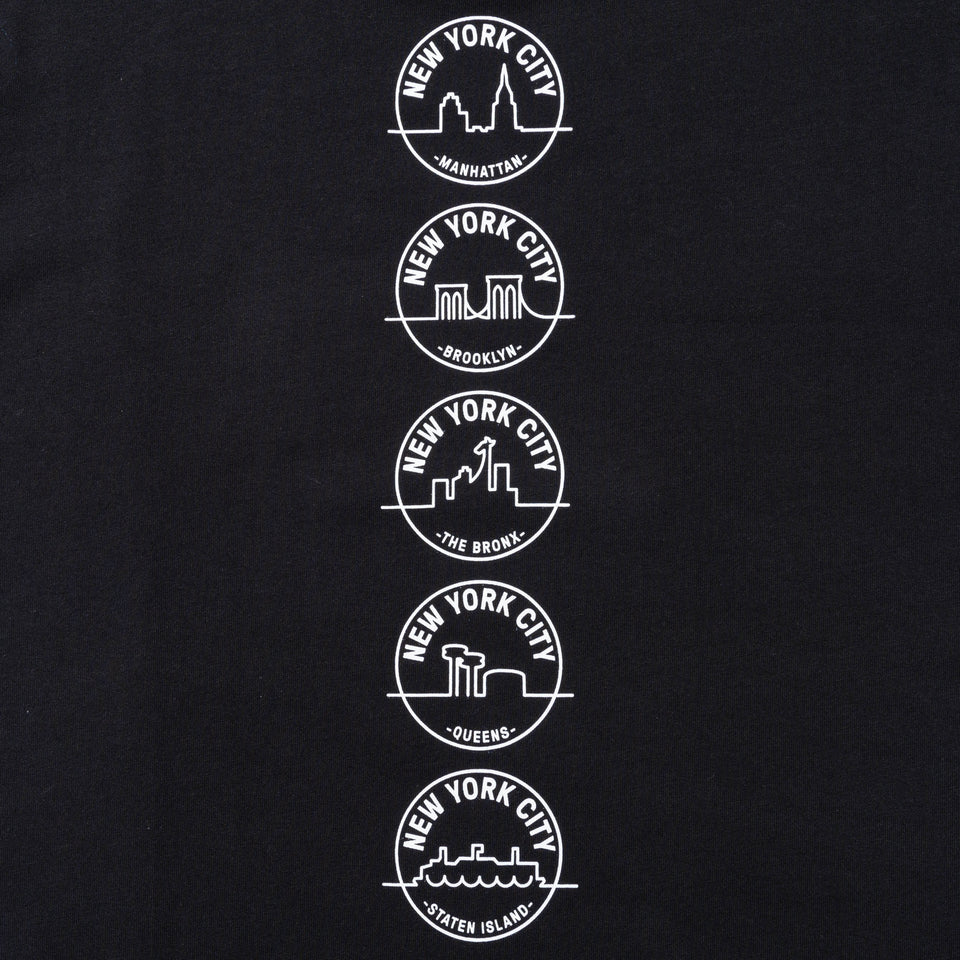長袖 コットン Tシャツ NYC 5ボロー ブラック レギュラーフィット