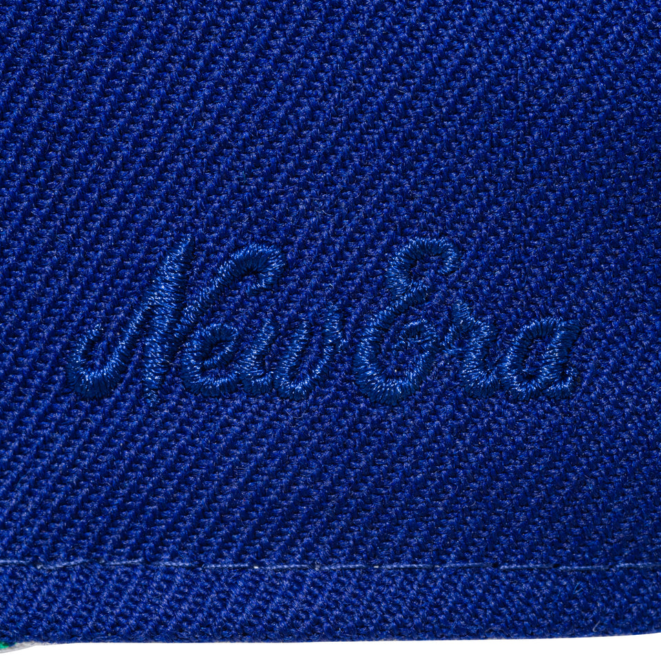 59FIFTY FEAR OF GOD ESSENTIALS Fロゴ ダークロイヤル WORLD SERIESパッチ グリーンアンダーバイザー