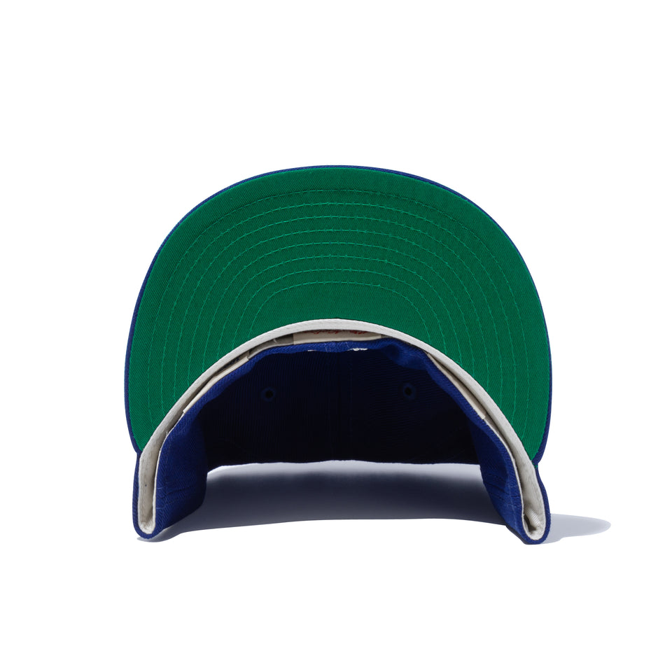 59FIFTY FEAR OF GOD ESSENTIALS Fロゴ ダークロイヤル WORLD SERIESパッチ グリーンアンダーバイザー