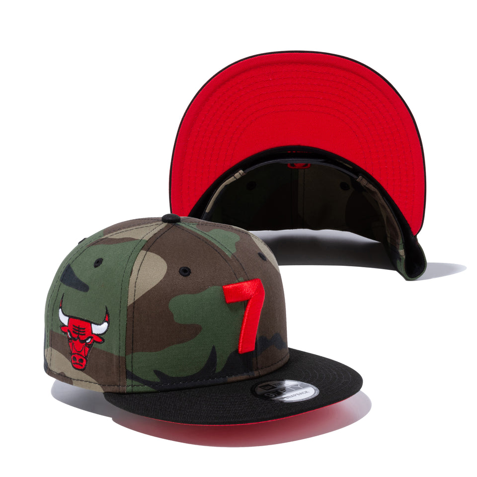 9FIFTY COMPOUND 7 NBA シカゴ・ブルズ ウッドランドカモ ブラックバイザー