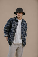 デニム ワークシャツ NEW ERA BLACK LABEL ジャカード タイガーストライプ