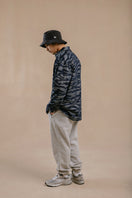 デニム ワークシャツ NEW ERA BLACK LABEL ジャカード タイガーストライプ