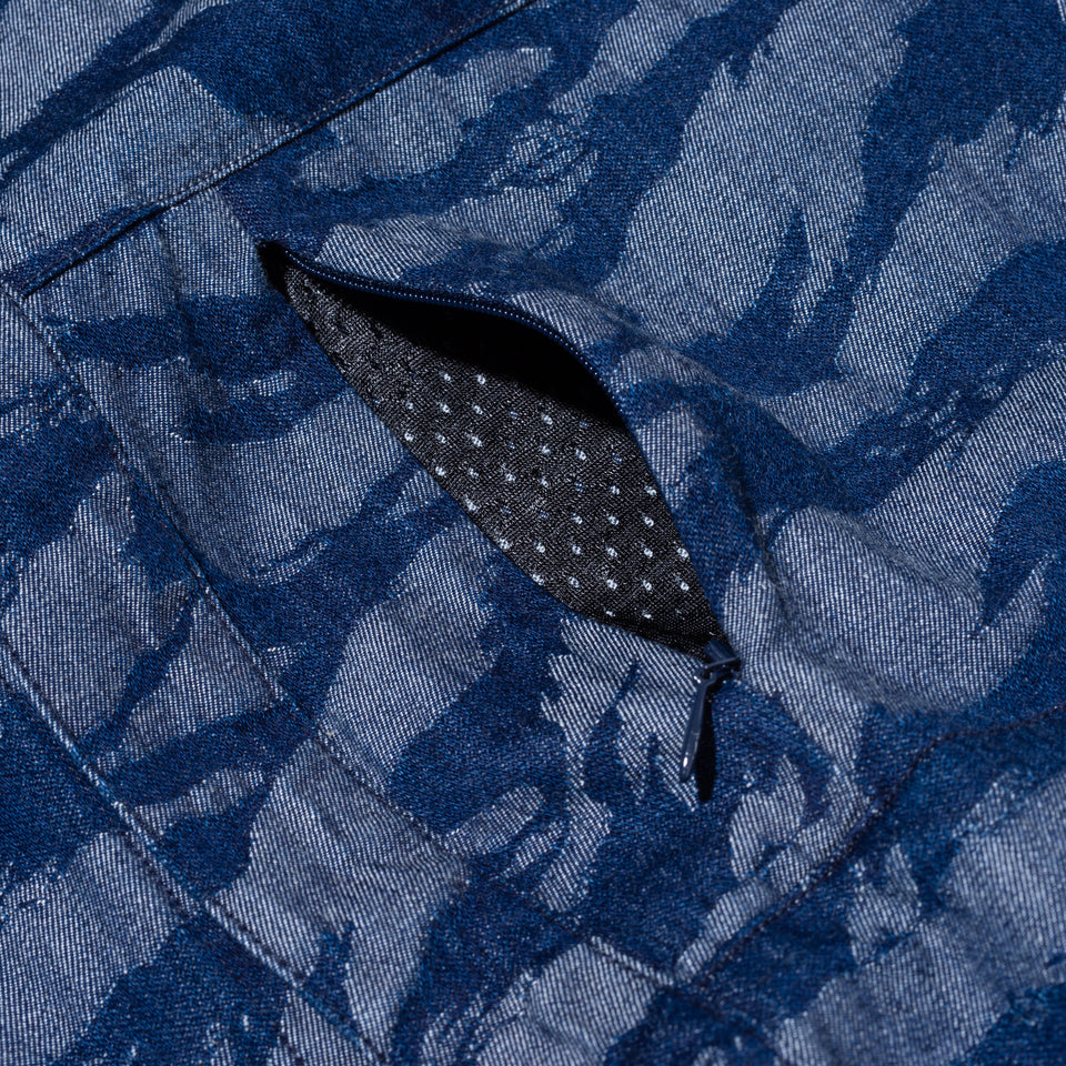 デニム ワークシャツ NEW ERA BLACK LABEL ジャカード タイガーストライプ