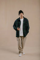 【10月発売】長袖 フランネル チェックシャツ NEW ERA BLACK LABEL グリーン