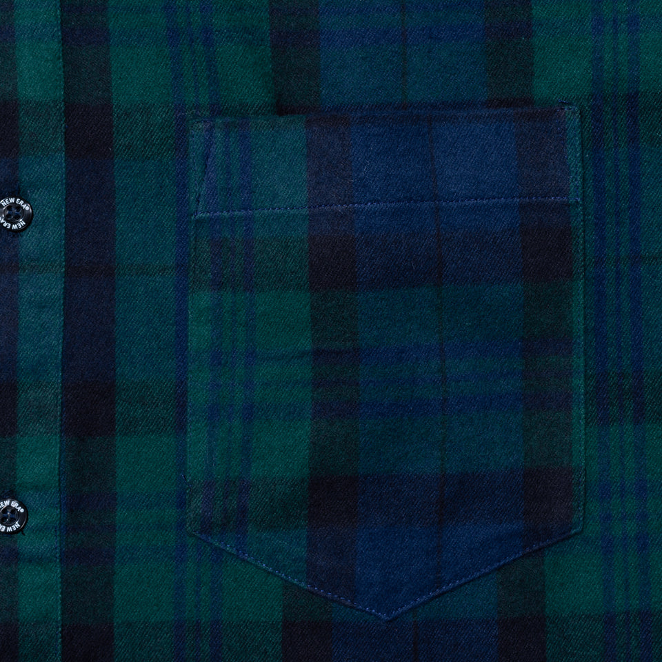 【10月発売】長袖 フランネル チェックシャツ NEW ERA BLACK LABEL グリーン
