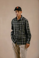 【10月発売】長袖 フランネル チェックシャツ NEW ERA BLACK LABEL ブラック