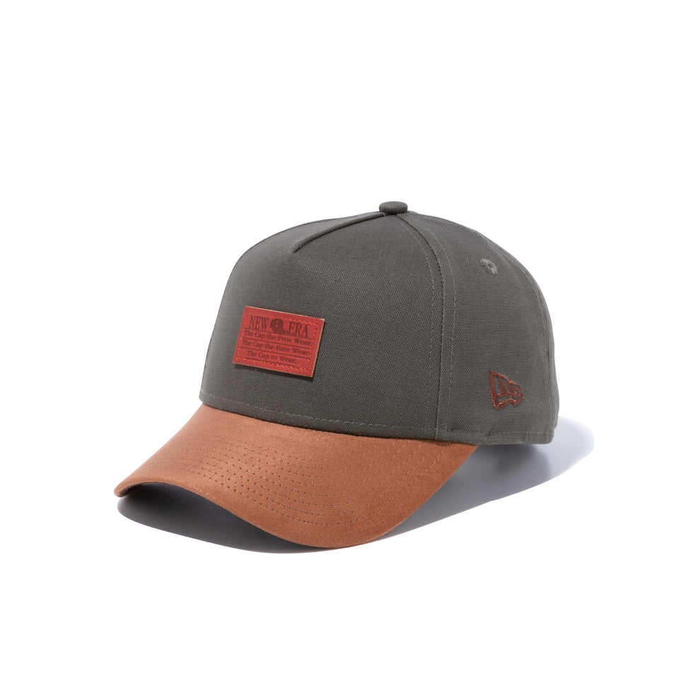 Youth 9FORTY A-Frame ダックキャンバス レザーパッチ ダックモス ブラウンスエードバイザー