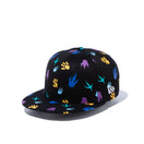 Child 9FIFTY ダイナソー 足跡 オールオーバー ブラック
