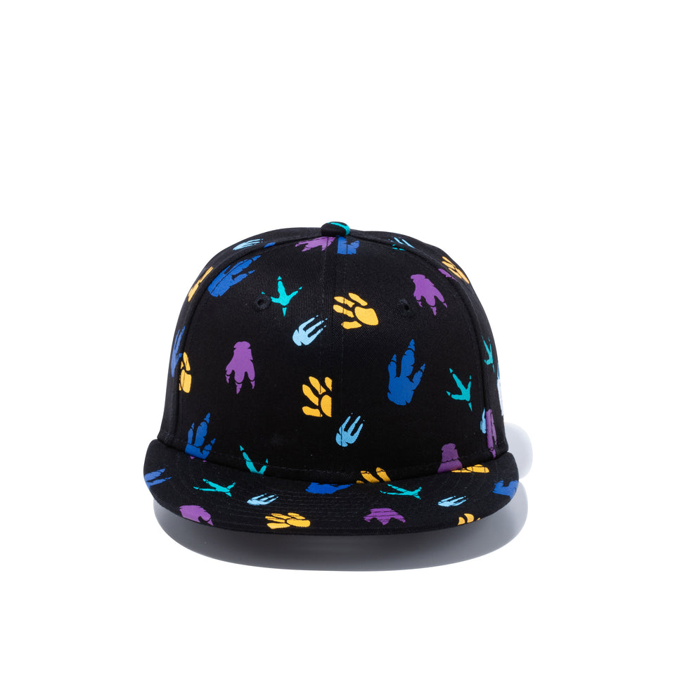 Child 9FIFTY ダイナソー 足跡 オールオーバー ブラック