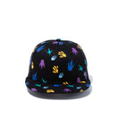 Child 9FIFTY ダイナソー 足跡 オールオーバー ブラック