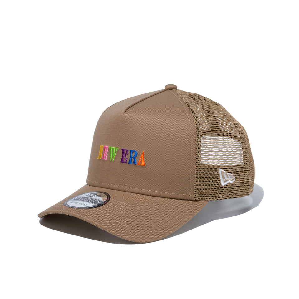 9FORTY A-Frame トラッカー カラフルロゴ NEW ERA カーキ