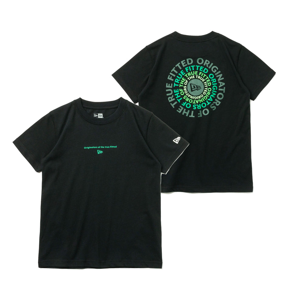 Youth 半袖 コットン Tシャツ Originators of the True Fitted サークルロゴ ブラック