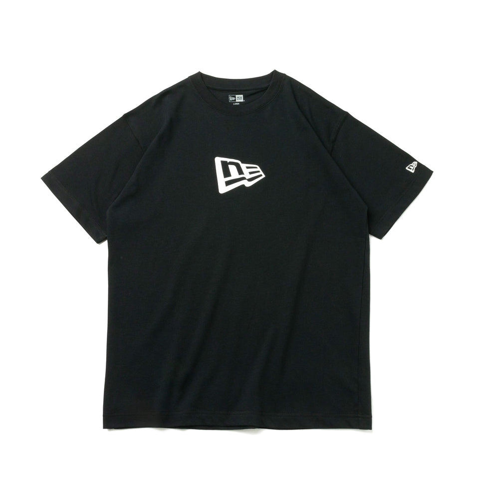 半袖 コットン Tシャツ フラッグロゴ ブラック レギュラーフィット