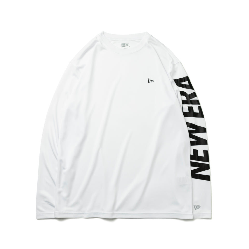 長袖 テック Tシャツ スリーブロゴ ホワイト 【Performance Apparel】
