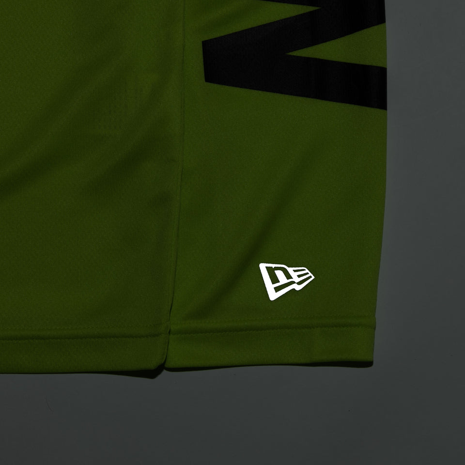 長袖 テック Tシャツ スリーブロゴ ライム 【Performance Apparel】