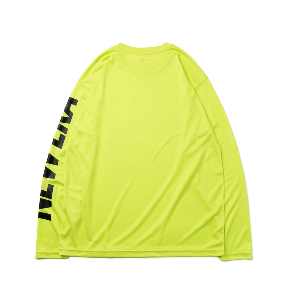 長袖 テック Tシャツ スリーブロゴ ライム 【Performance Apparel】