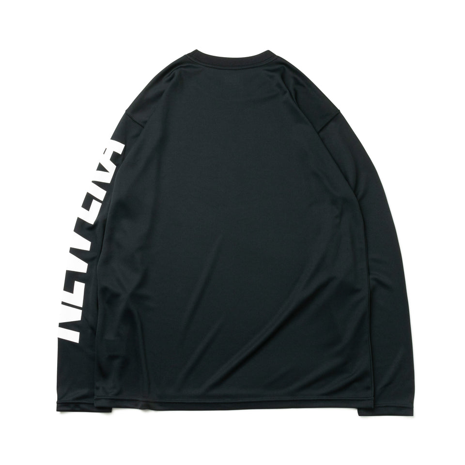 長袖 テック Tシャツ スリーブロゴ ブラック 【Performance Apparel】