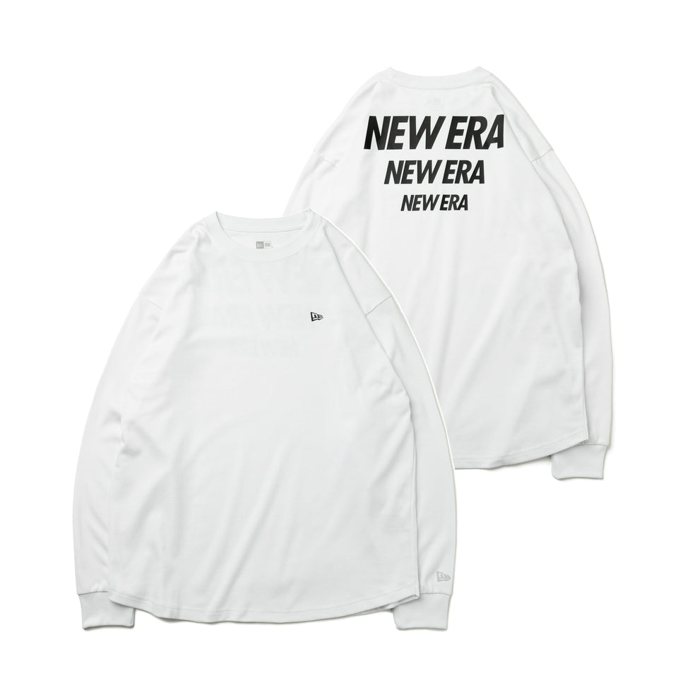 長袖 パフォーマンス Tシャツ オーバーサイズド スリーロゴ ホワイト 【Performance Apparel】