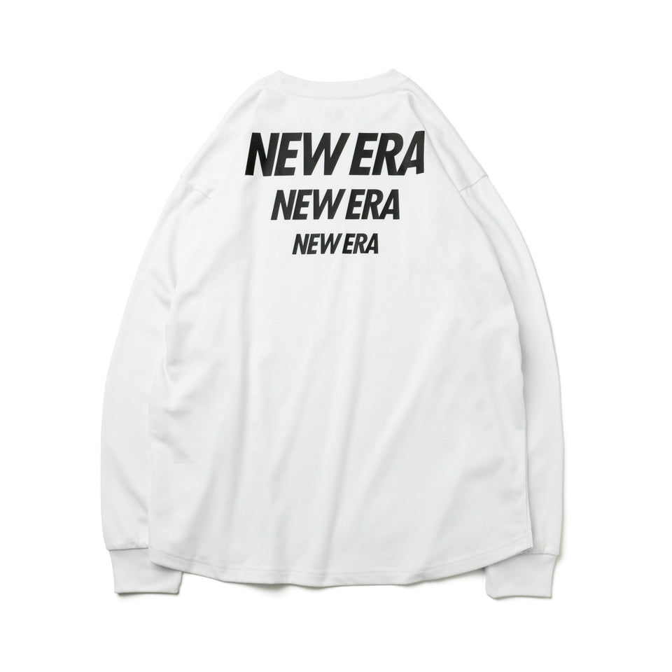 長袖 パフォーマンス Tシャツ オーバーサイズド スリーロゴ ホワイト 【Performance Apparel】