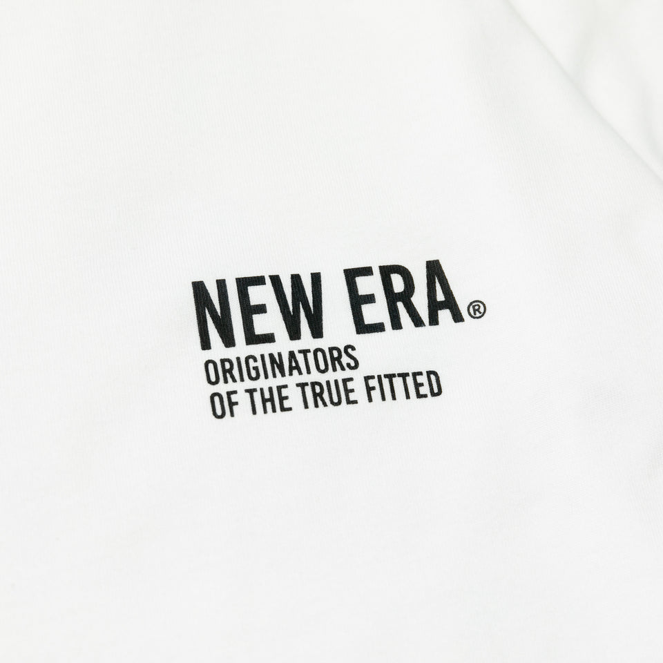 長袖 コットン オーバーサイズド Tシャツ タイポグラフィー ホワイト