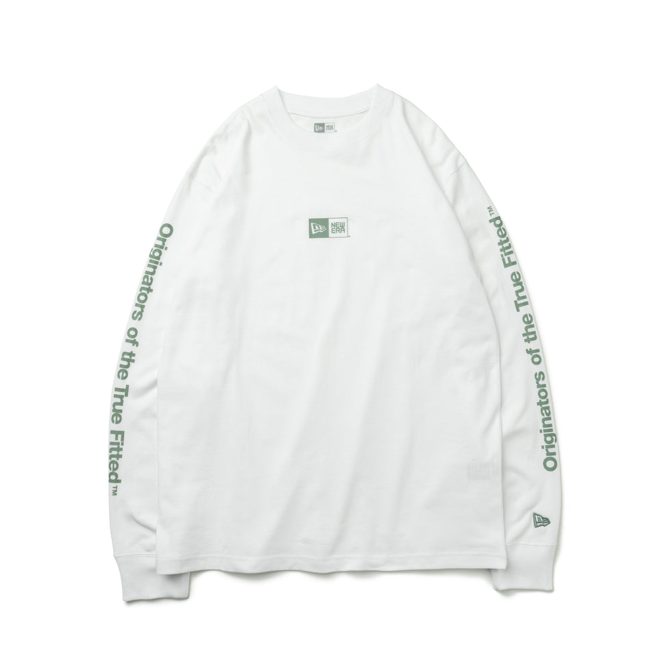 長袖 コットン Tシャツ Originators of the True Fitted ボックスロゴ ホワイト レギュラーフィット