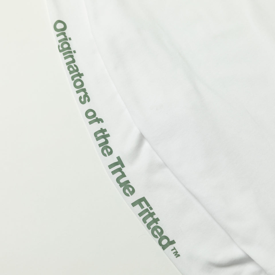 長袖 コットン Tシャツ Originators of the True Fitted ボックスロゴ ホワイト レギュラーフィット