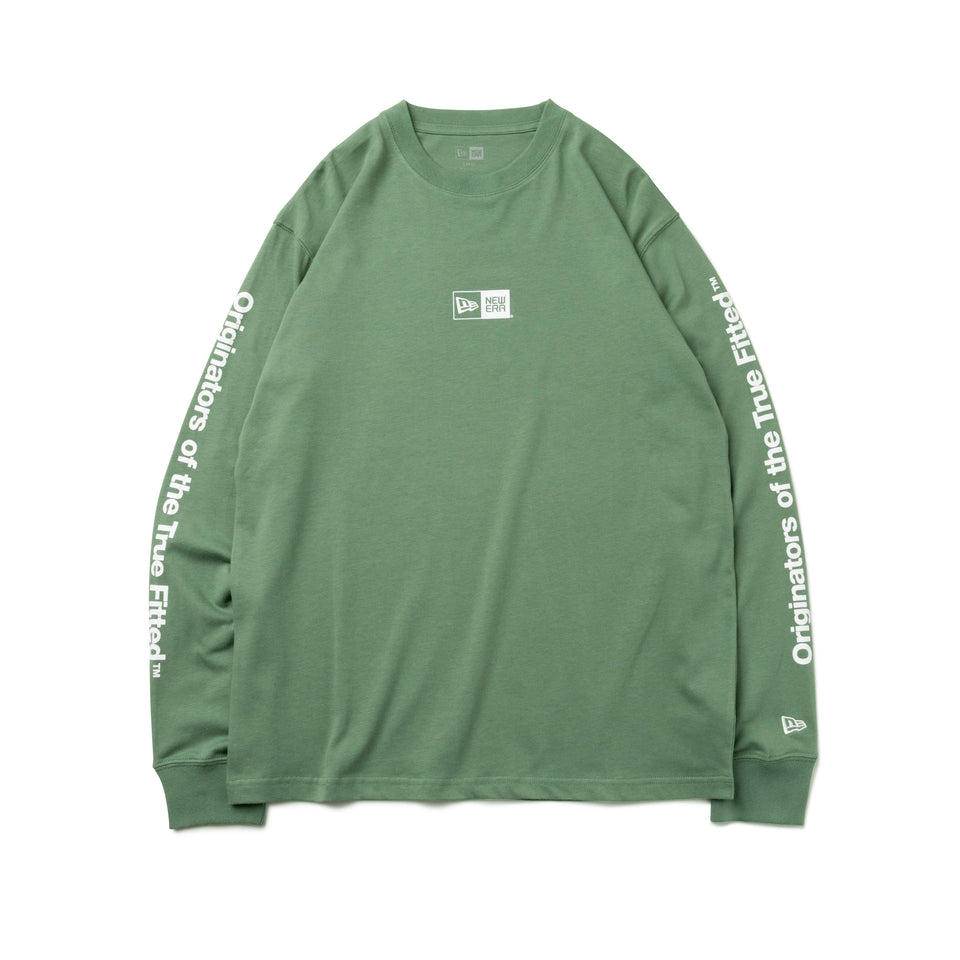 長袖 コットン Tシャツ Originators of the True Fitted ボックスロゴ モス レギュラーフィット