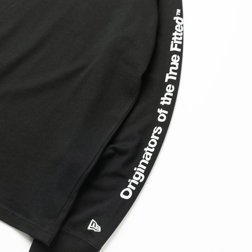 長袖 コットン Tシャツ Originators of the True Fitted ボックスロゴ ブラック レギュラーフィット