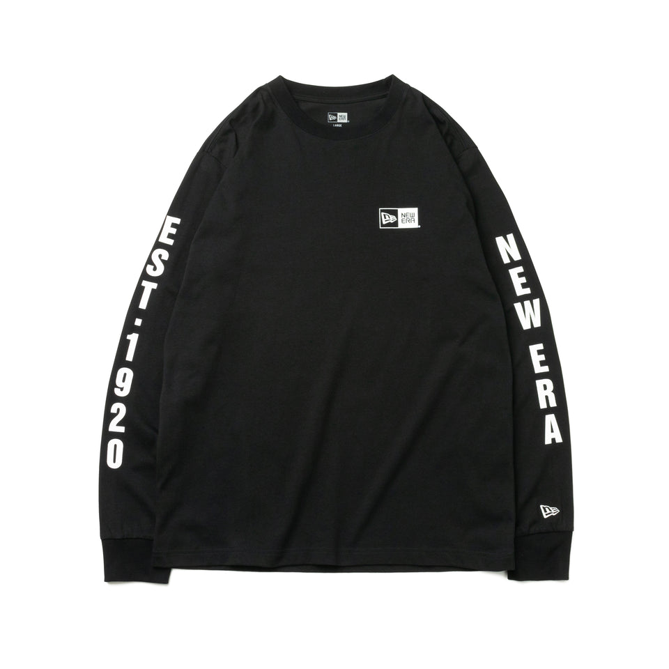 長袖 コットン Tシャツ New Era est. 1920 ブラック  レギュラーフィット