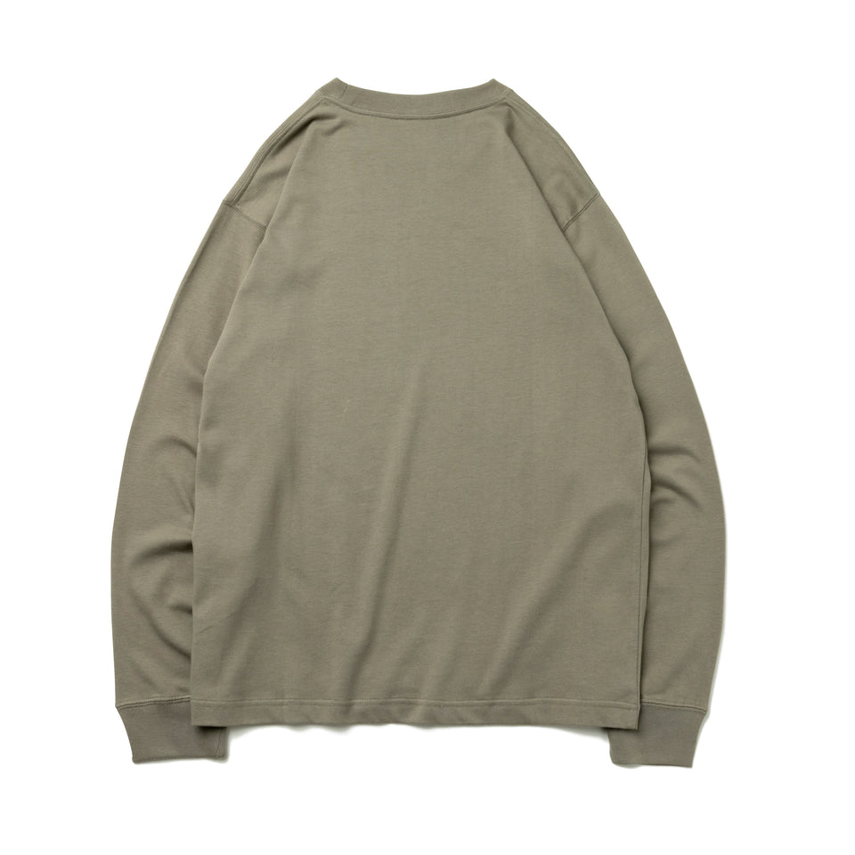長袖 コットン Tシャツ フラッグロゴミニ ペブル  レギュラーフィット