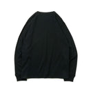 長袖 コットン Tシャツ ボックスロゴ ミッド ブラック  レギュラーフィット
