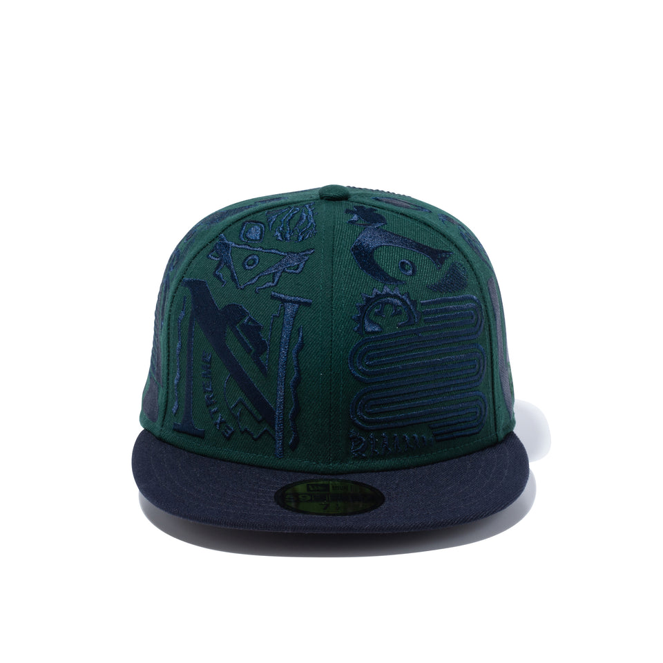 59FIFTY ERIC ELMS エリック・エルムス アートワーク ダークグリーン ネイビーバイザー